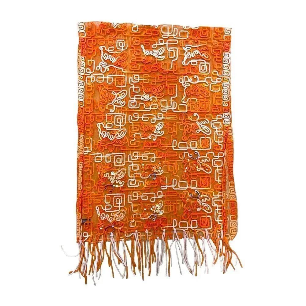 🌟Sari Style🌟Orange Sparkling Scarf